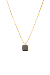 Quadratischer Anhänger mit Kette Gold