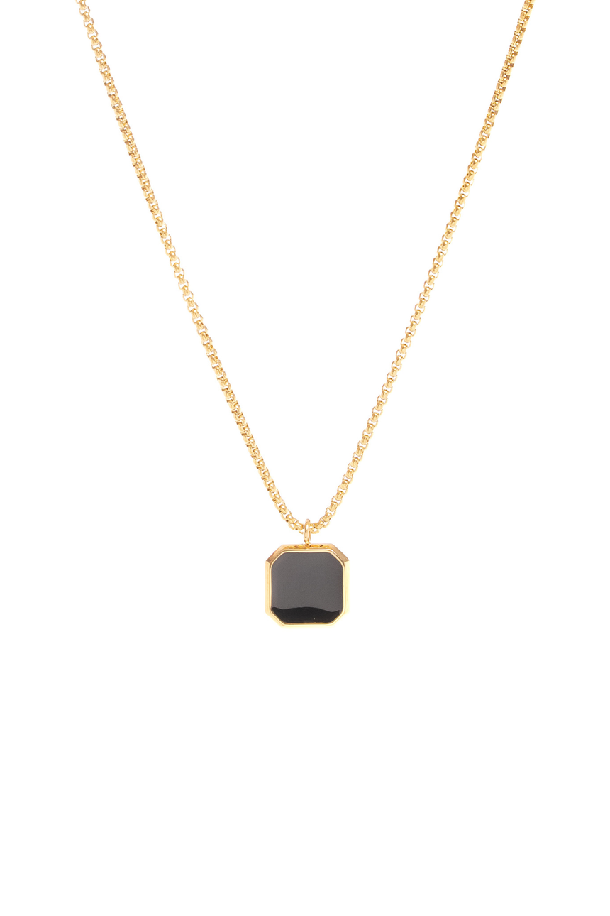 Quadratischer Anhänger mit Kette Gold