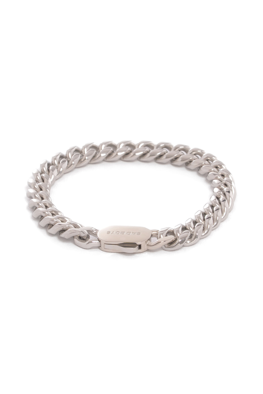 8 mm Miami Cuban Link Armband Silber